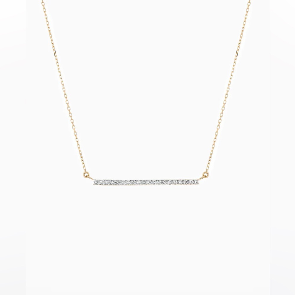 Adina Reyter Diamond Pave Bar 14k Gold Necklace